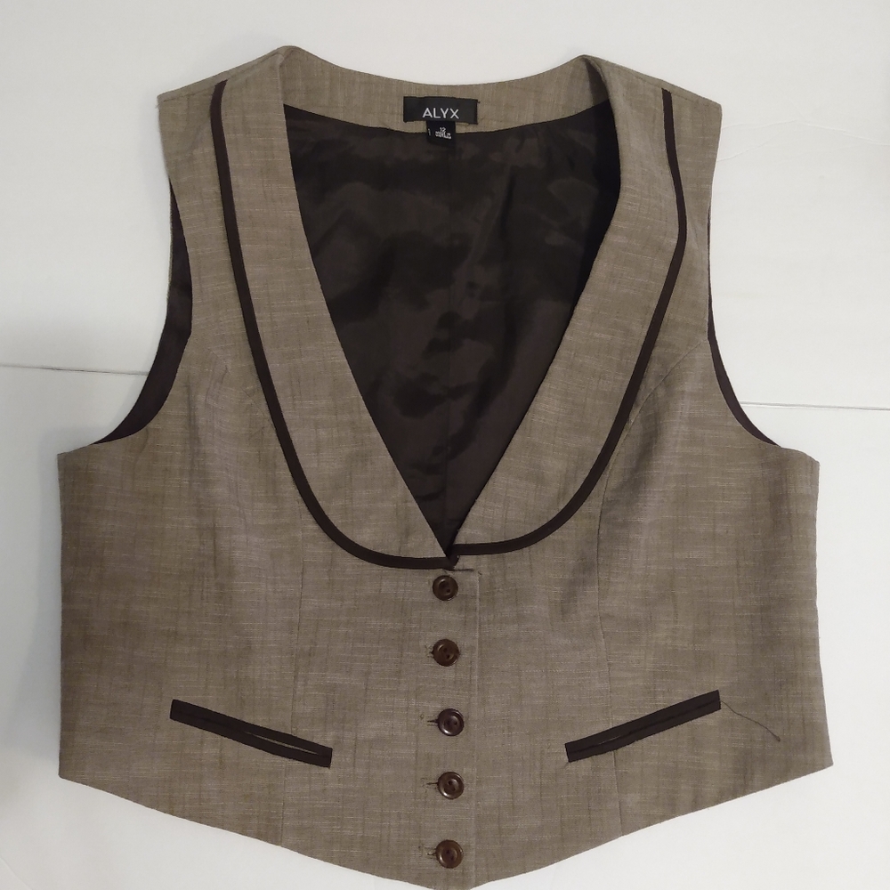 NWOT Alix women's brown button down vest size 12